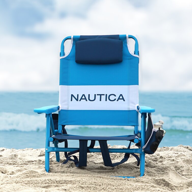 Nautica 5 Position Beach Chair In Blue Tonal & Reviews | Wayfair.ca